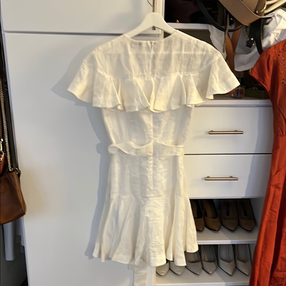 Sandro White Ruffle Dress - Picture 4 of 4